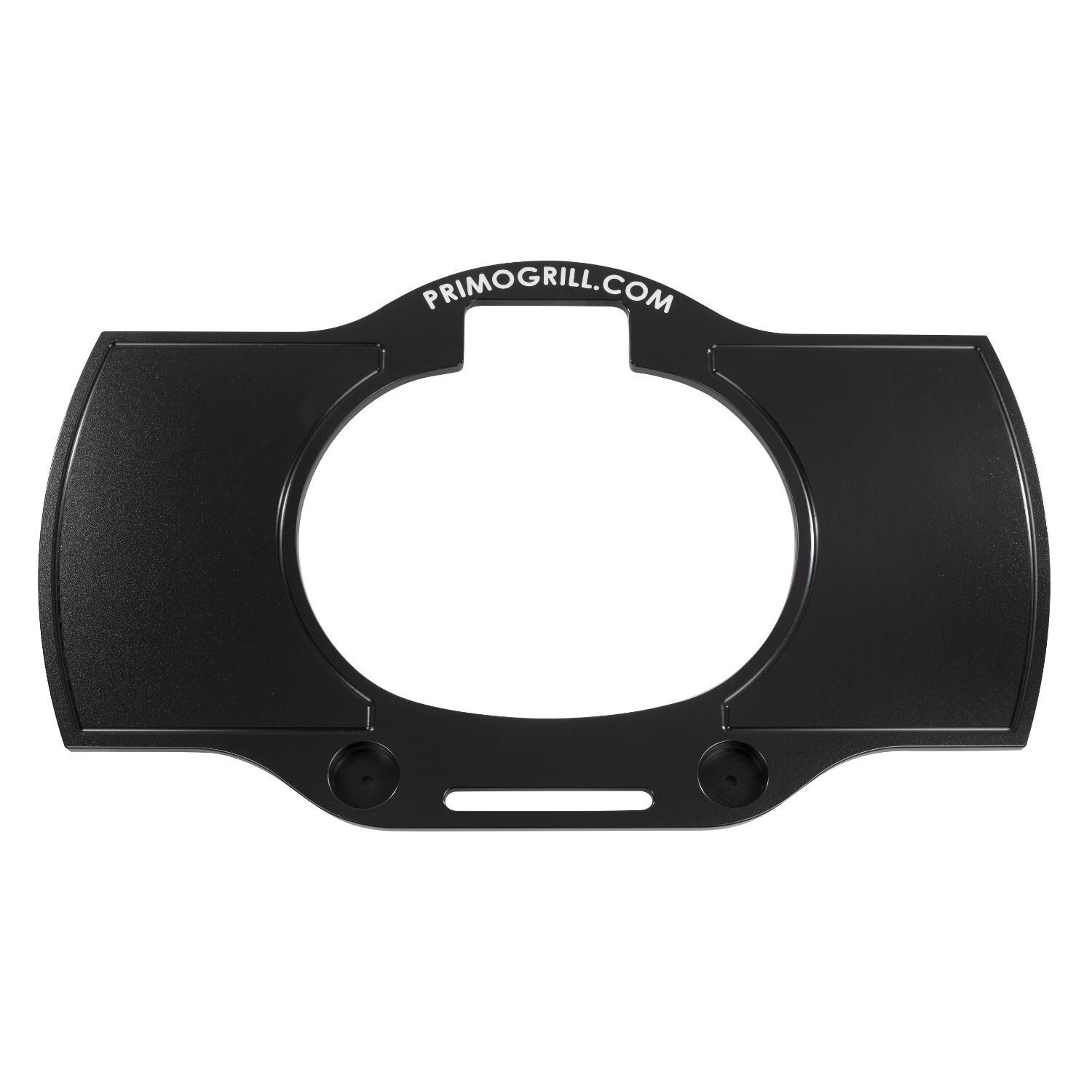 Primo PGCXLH Oval XL 400 Ceramic Kamado Grill On Steel Cart With 1-Piece Island Side Shelves, Cup Holders, And Stainless Steel Grates - Side Shelves thumbnail