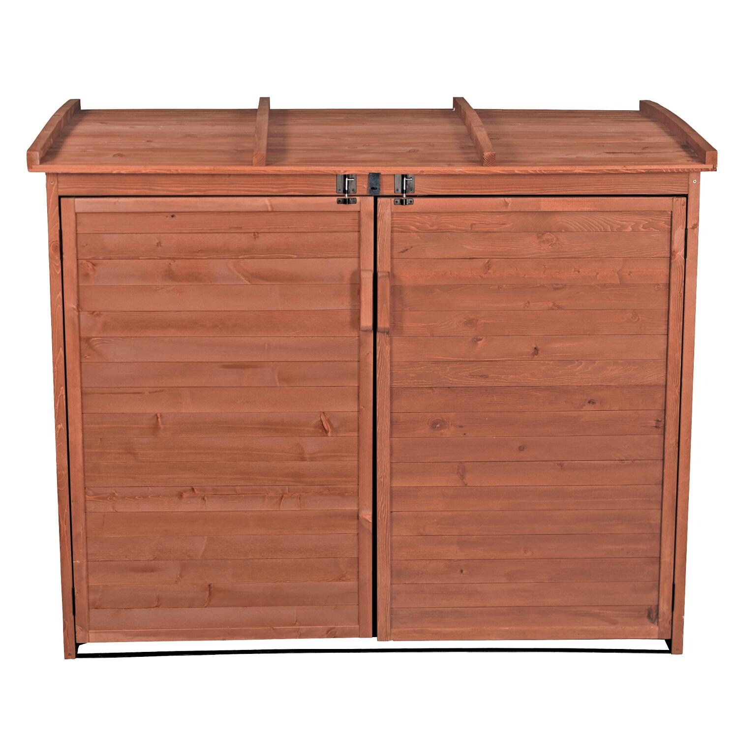 Leisure Season Horizontal Refuge 5 Ft. 5 In X 3 Ft. 2 In. Large Wood Storage Shed - Shown Closed thumbnail