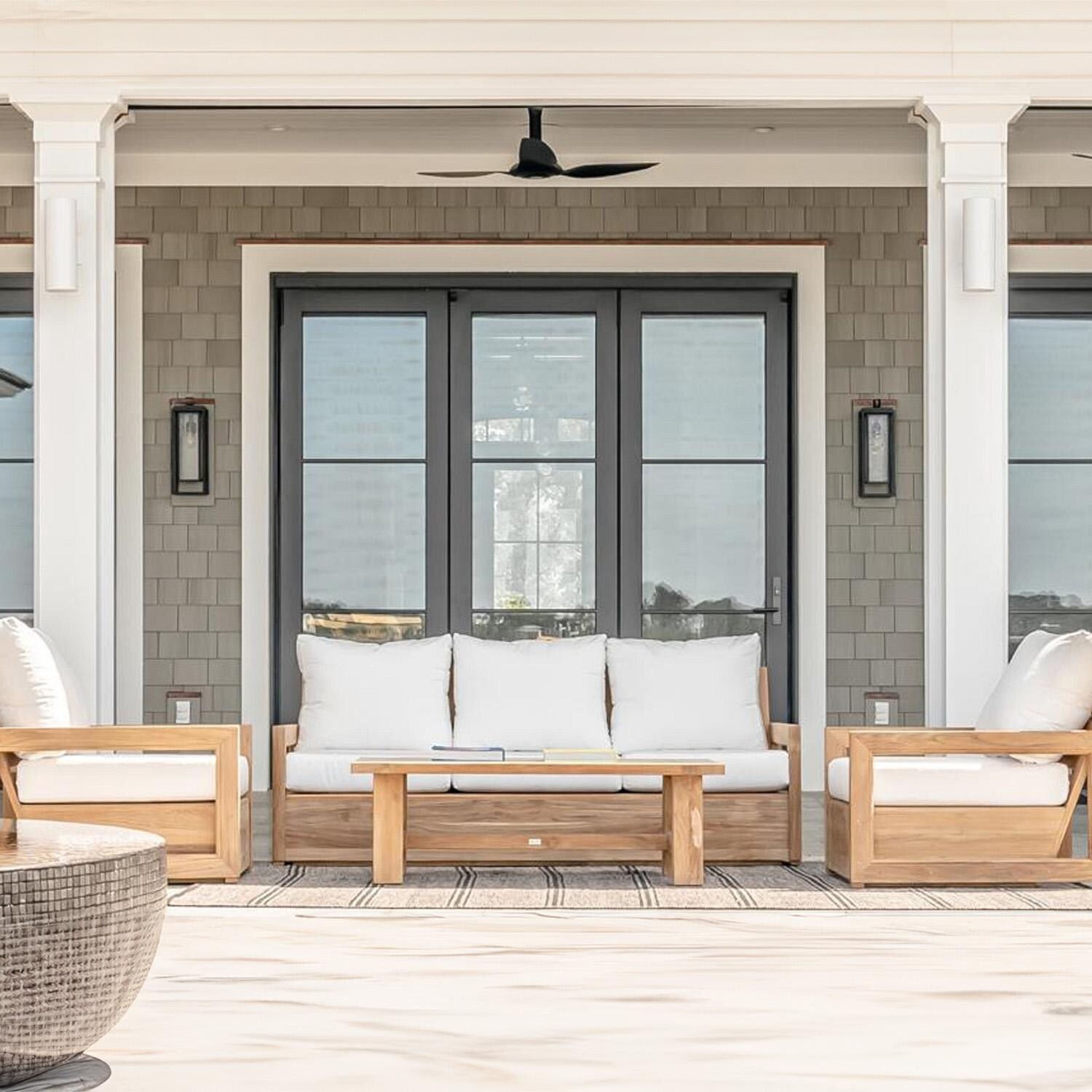 Relax 4 Piece Teak Lounge Set in Natural By Teak + Table