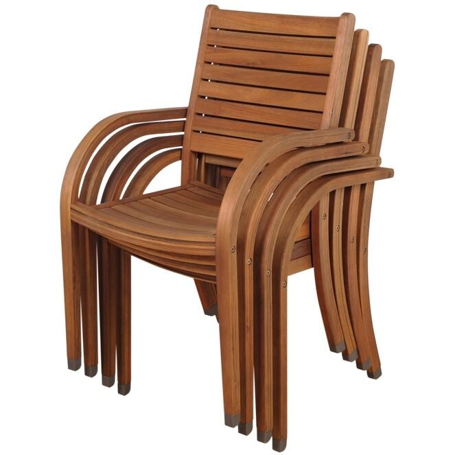 Amazonia Arizona Eucalyptus Dining Arm Chair - Stacking View thumbnail