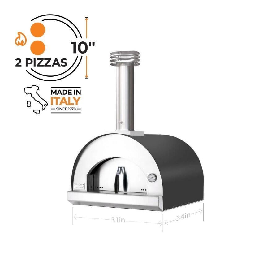 Fontana Forni FTMAR-S Margherita Wood-Fired Pizza Oven On Cart - Stainless Steel - Pizza Count - Detail thumbnail