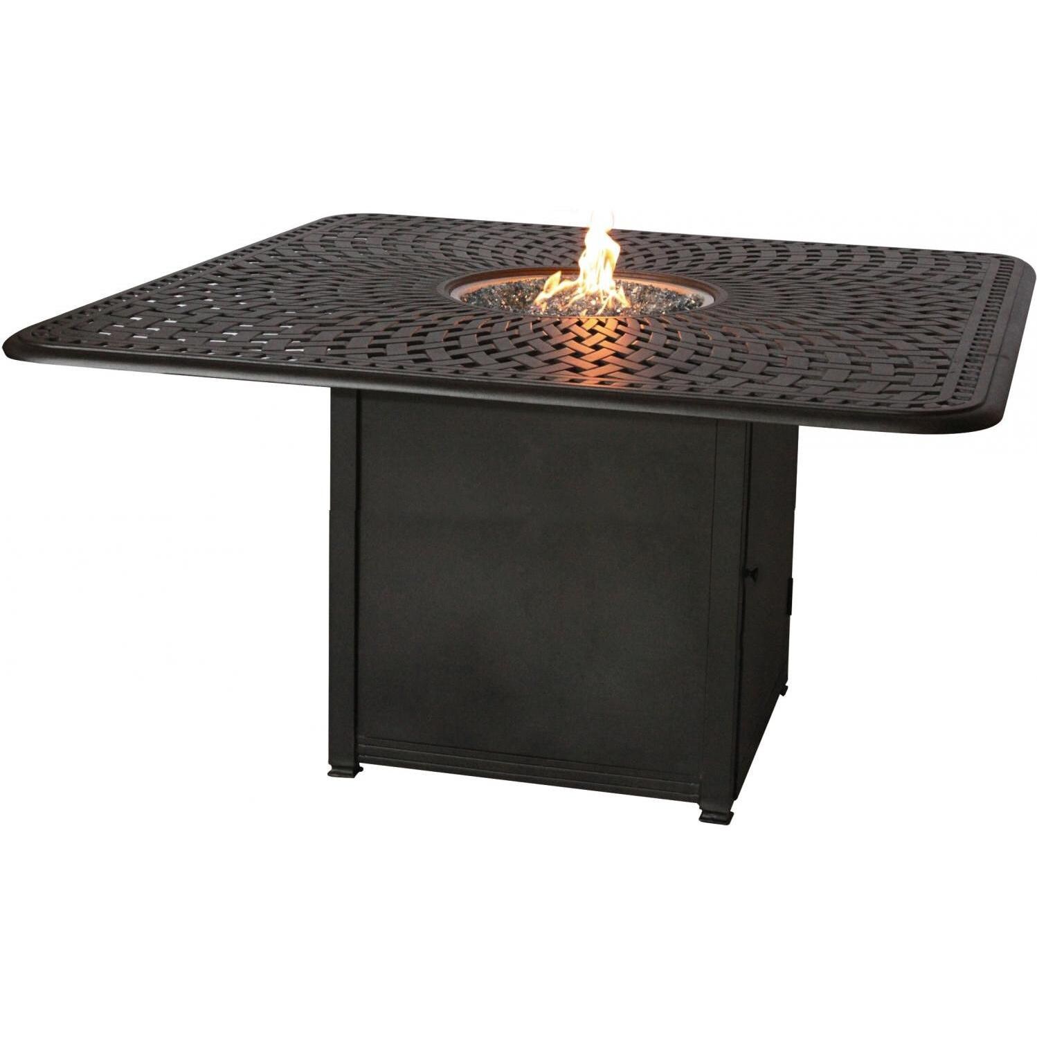 Darlee Square Counter Height Patio Table With Propane Fire Pit - Antique Bronze thumbnail