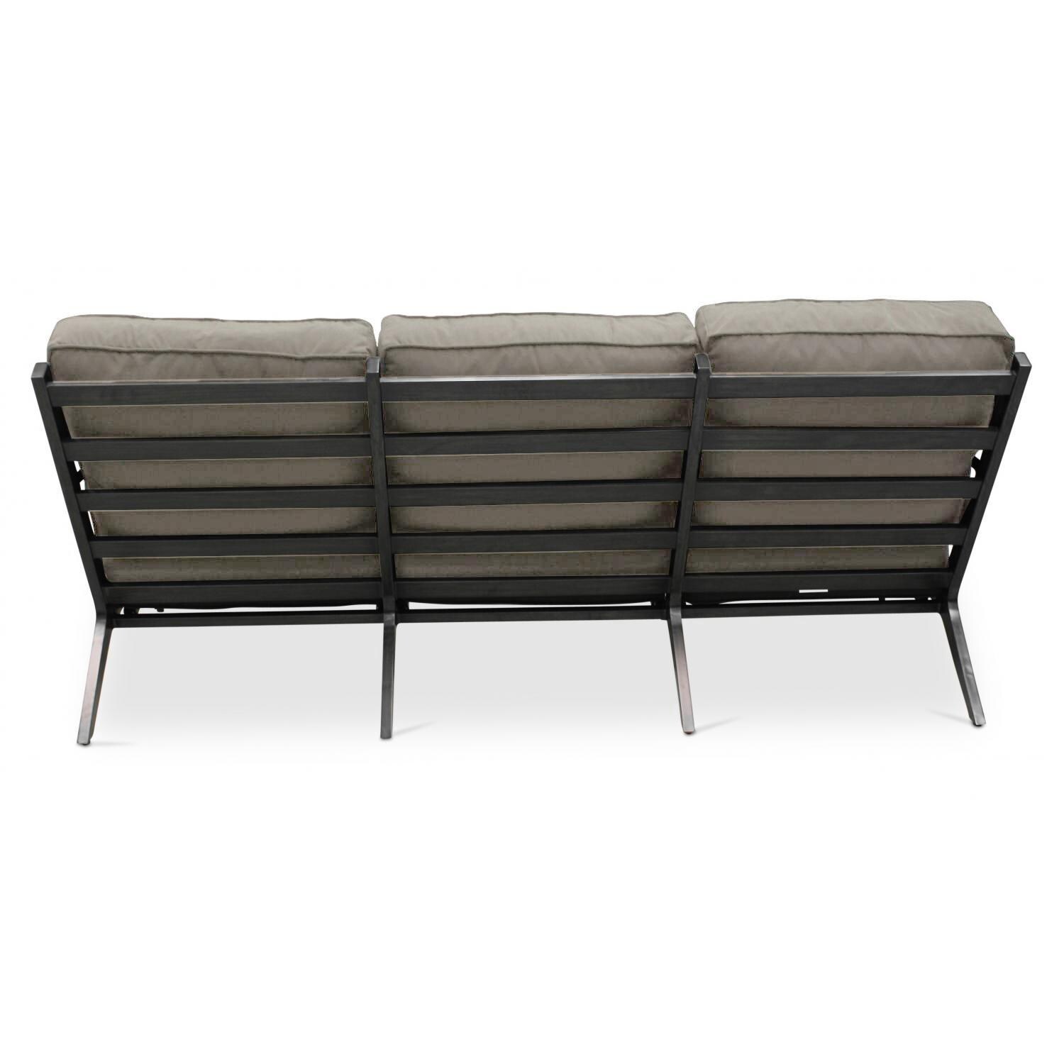 Plank & Hide Adeline Aluminum Patio Sofa W/ Sunbrella Spectrum Graphite