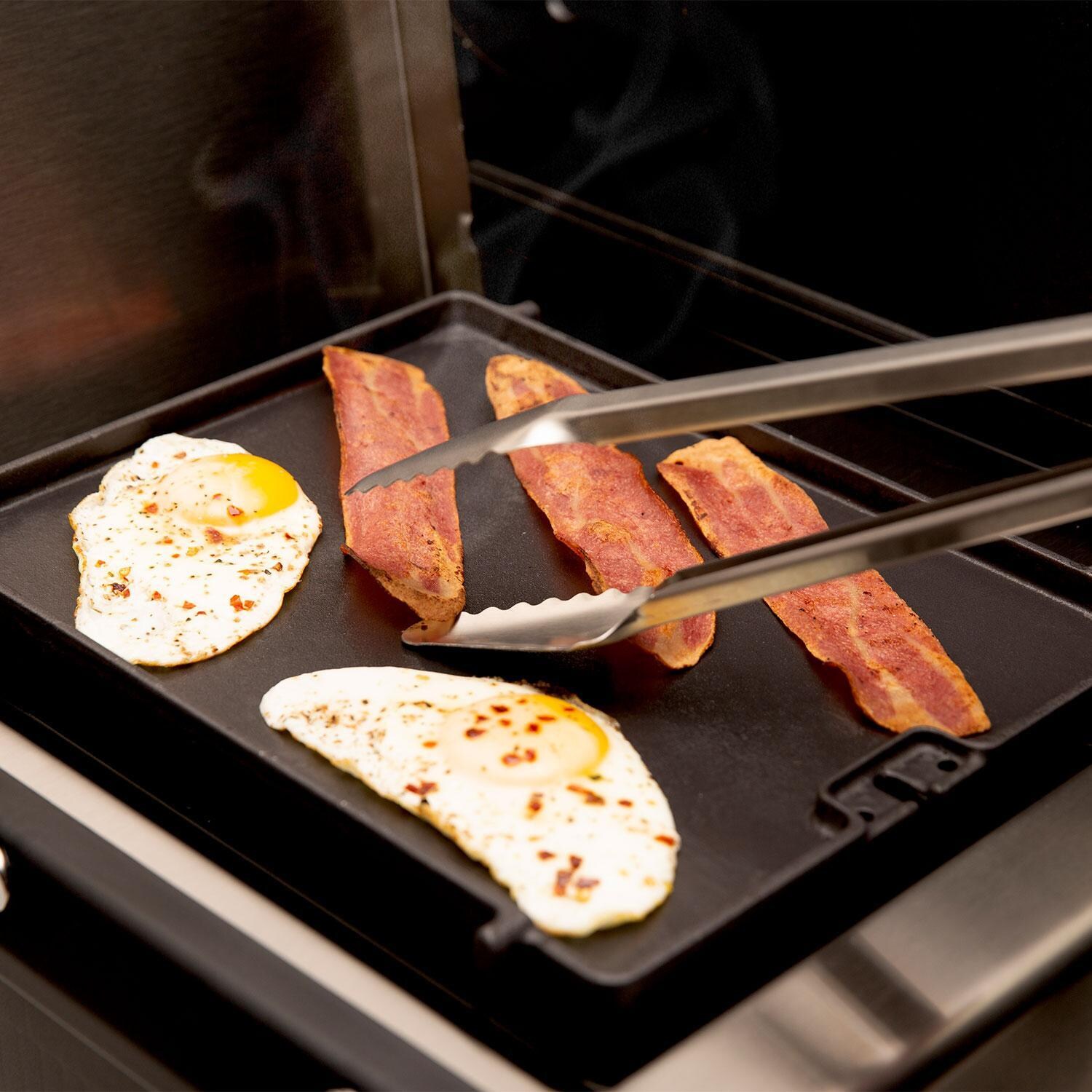 Broil King 11250 Side Burner Cast Iron Griddle - Breakfast Food W/ Tongs - Lifestyle thumbnail