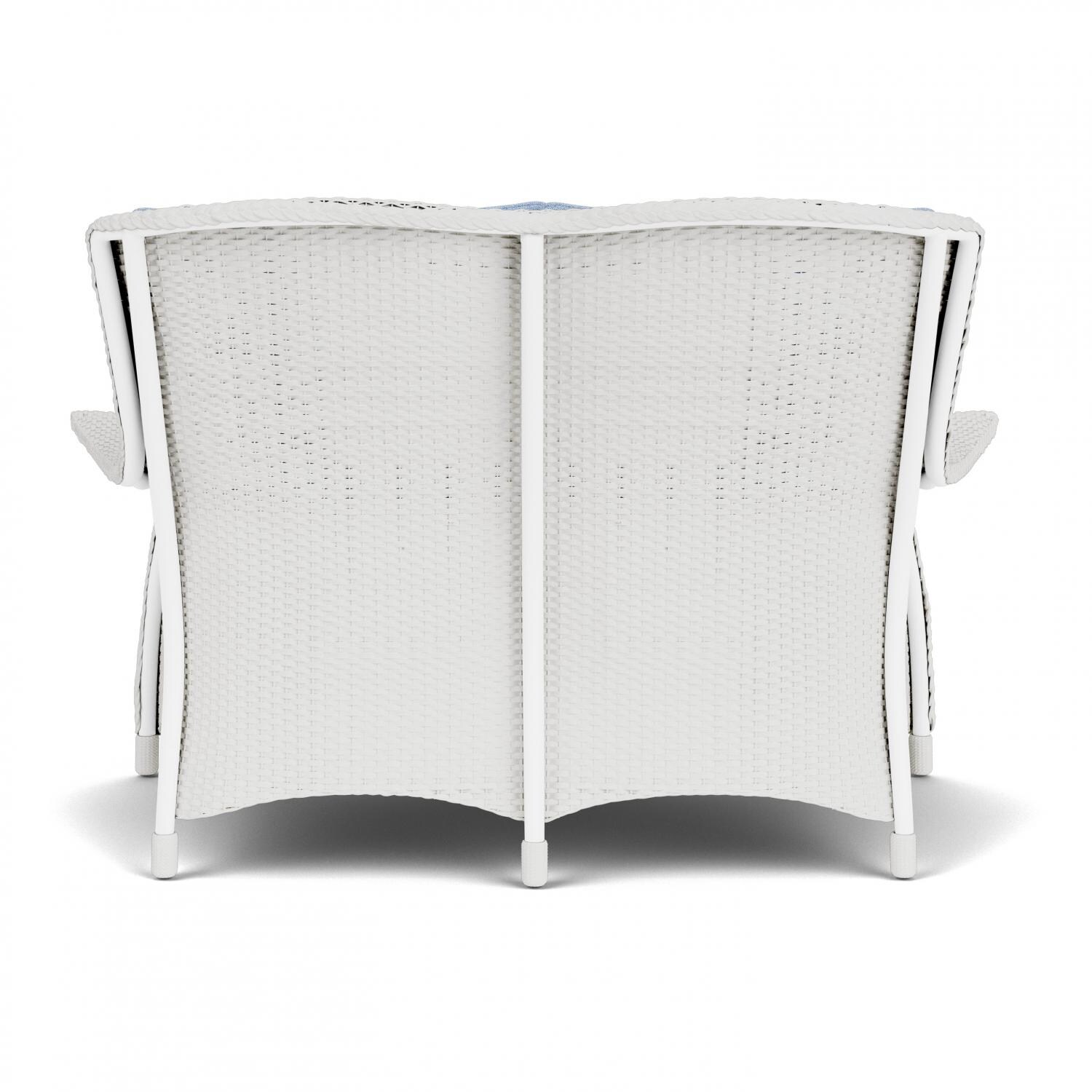 Lloyd Flanders Mandalay Loveseat in Matte White Finish with Demo Skyway fabric - Back thumbnail