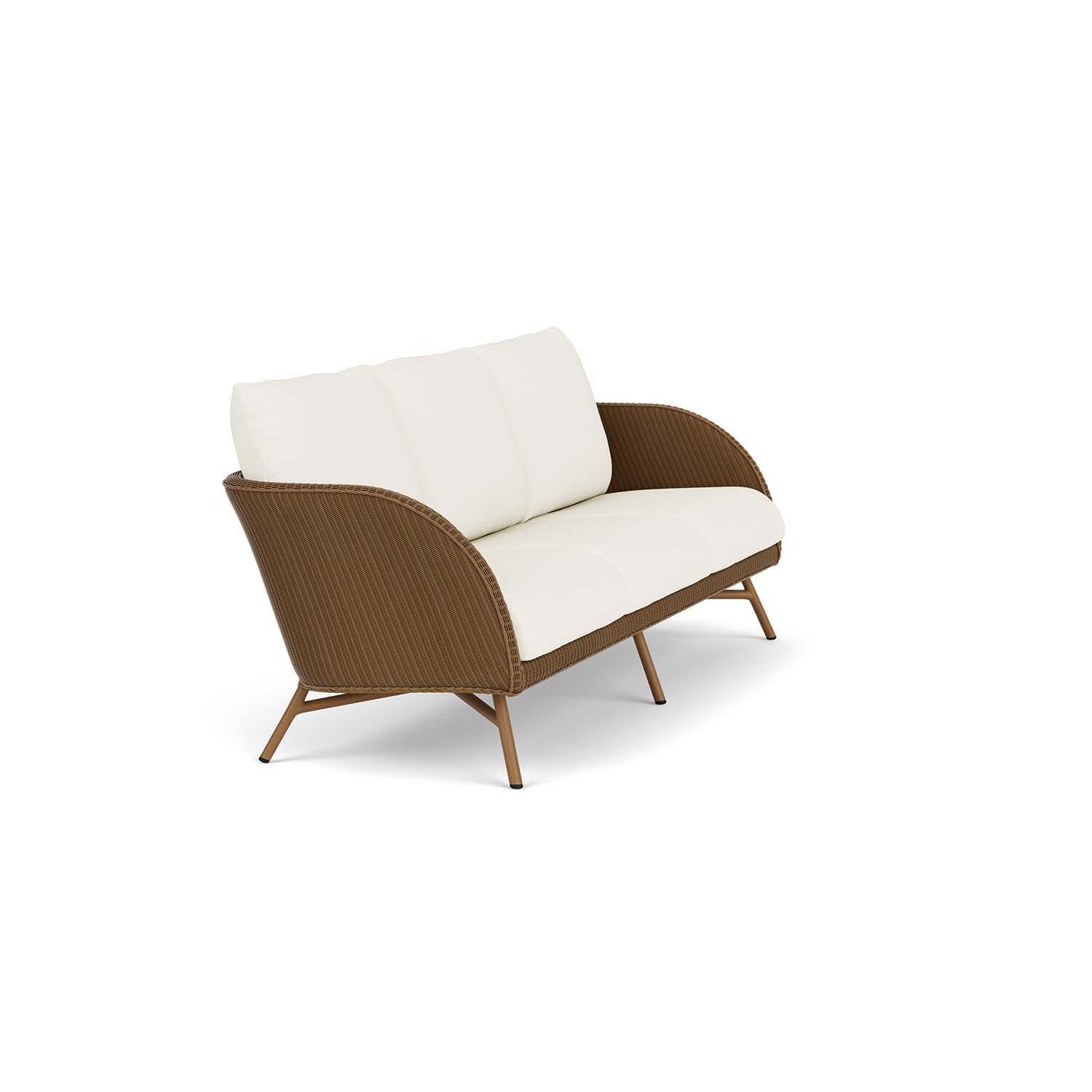 Lloyd Flanders Essence Sofa W/Sailcloth Salt Fabric - Hickory Finish - Angled thumbnail