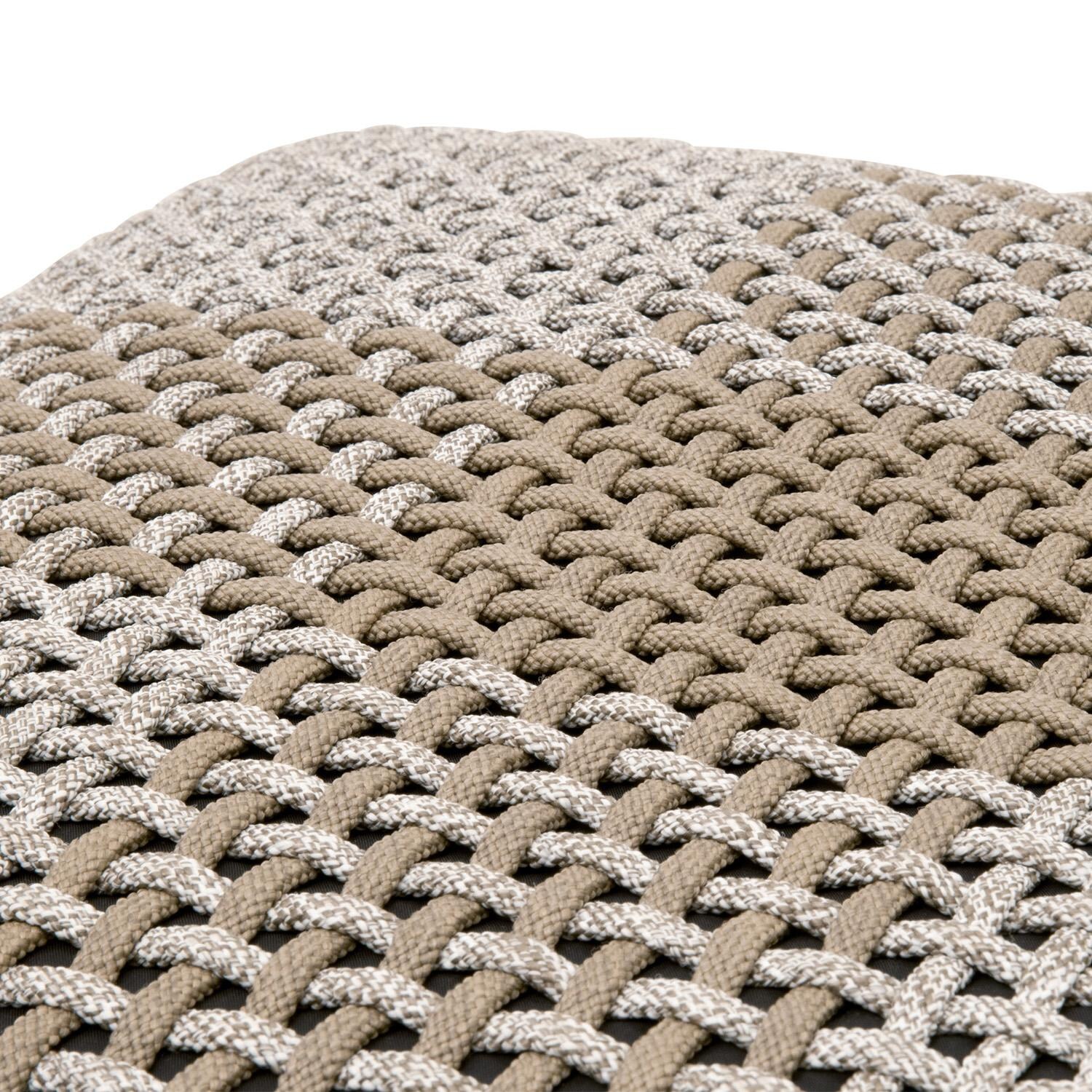 Lakeview Cocoa Way 86 1/2 Inch Taupe & White Woven Rope Accent Cube - Top View thumbnail