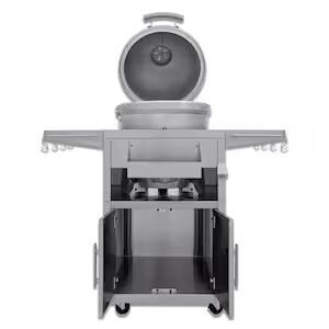 Blaze BLZ-20-KAMADO 20-Inch Cast Aluminum Kamado Grill on Stainless Steel Cart - Open Front - White Background thumbnail