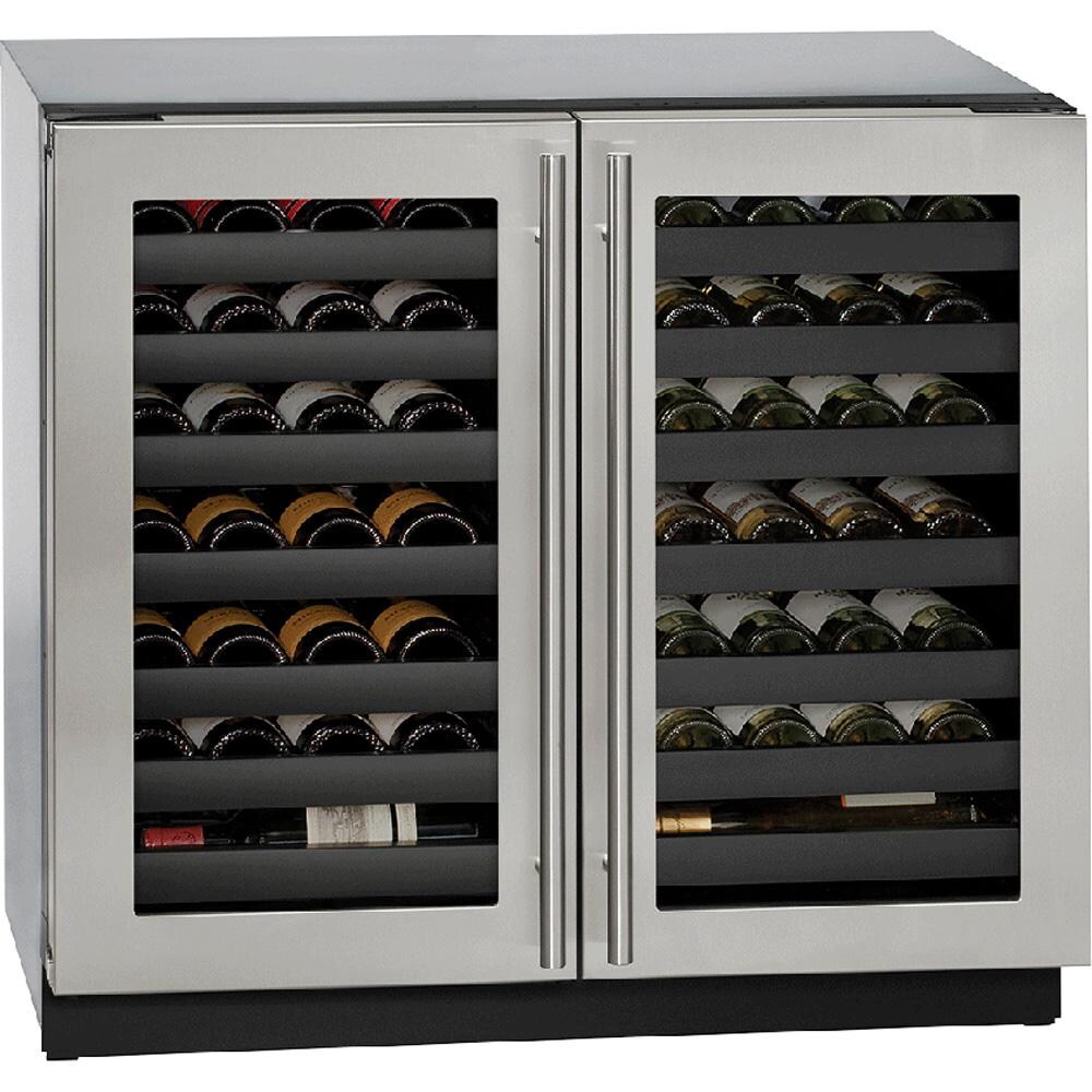 U-Line 3000 Series 36-Inch 62 Bottle Dual Zone Wine Captain - Stainless Steel - U-3036WCWCS-00B