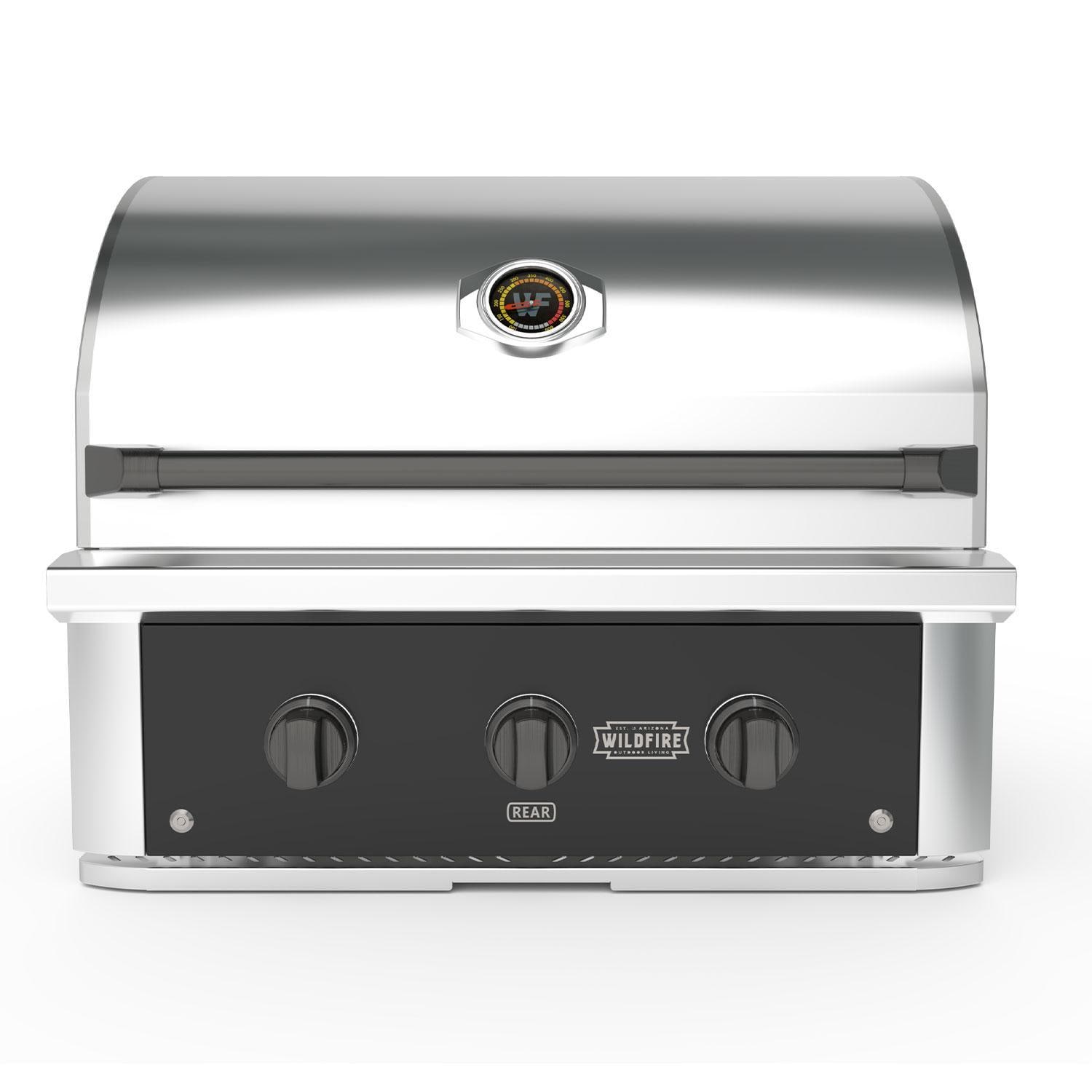Wildfire Outdoor Living Wildfire Ranch Pro 30-in 2 Burner Black 304 SS Propane Grill w/ Chrome Black Handle & Knobs