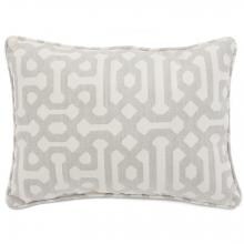 Sunbrella Fretwork Pewter Outdoor Throw Pillow W/ Piping By Lakeview Outdoor Designs - 13 X 18