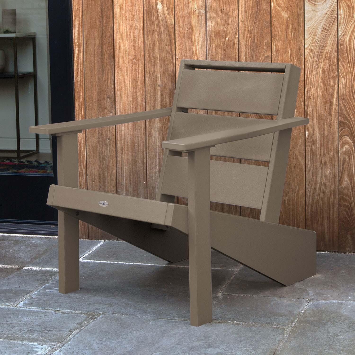 Hazel Cove Recycled Plastic Adirondack Chair in Cabana Tan by Lakeview Outdoor Designs