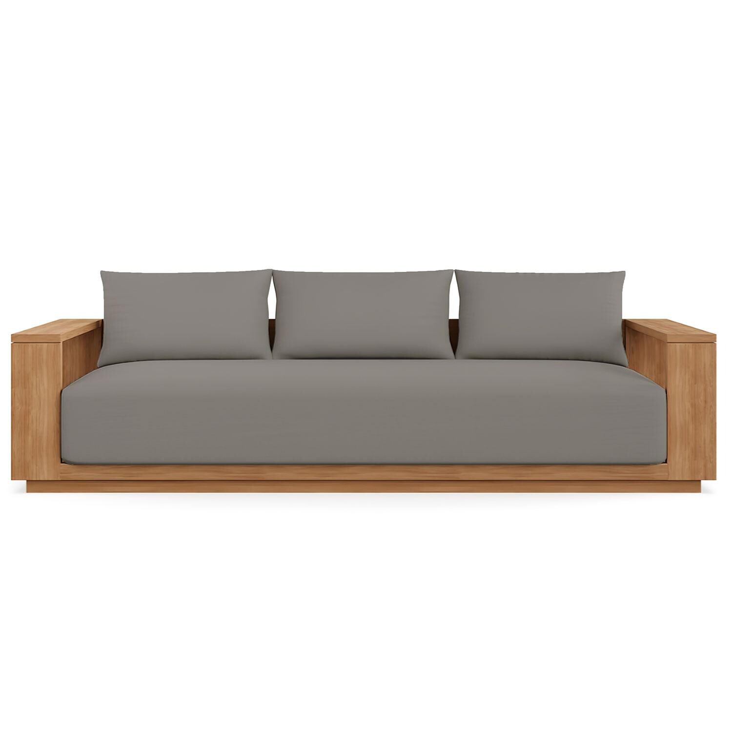 Bellawood 3 Person Teak Luxe Sofa in Charcoal by Lakeview Outdoor Designs