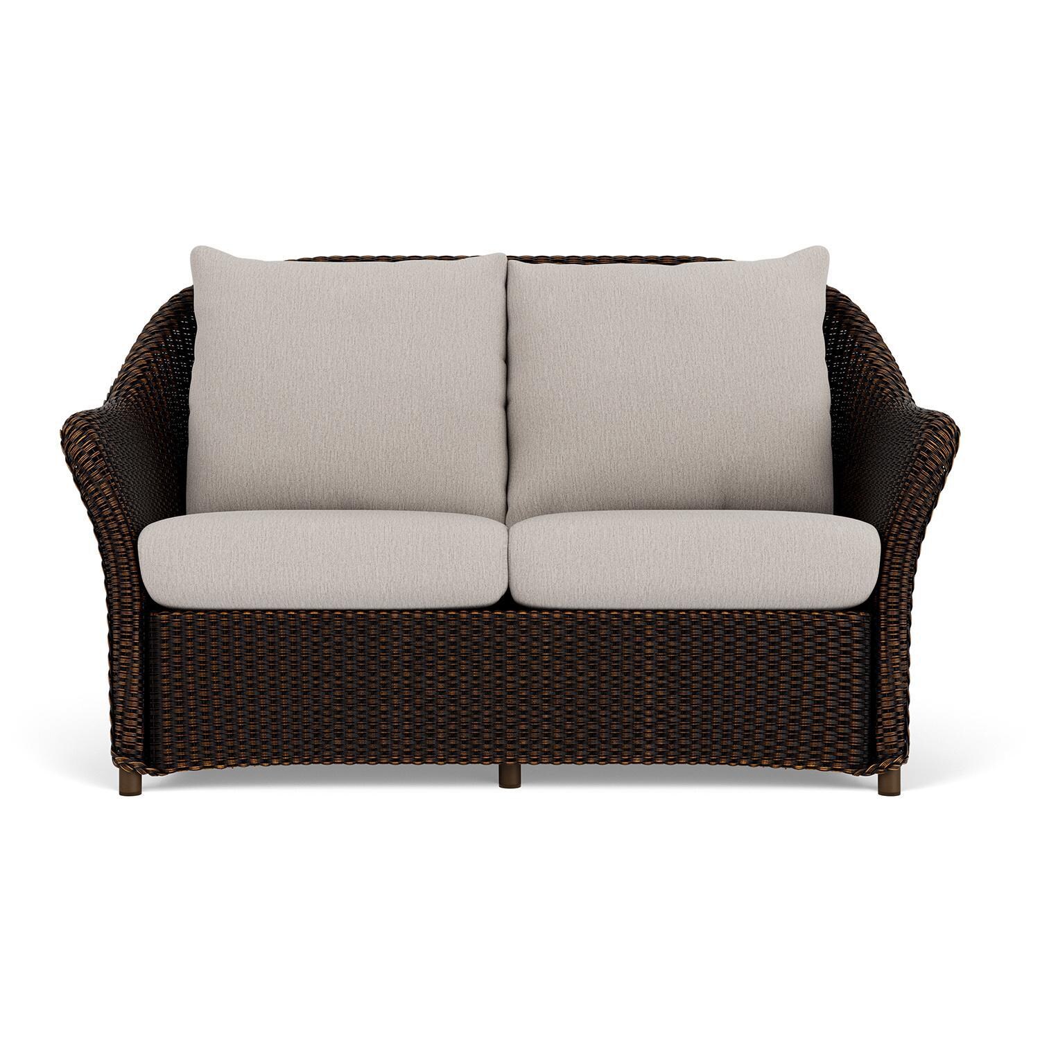 Weekend Retreat Lloyd Loom Loveseat in Mink/Remy Cloud by Lloyd Flanders