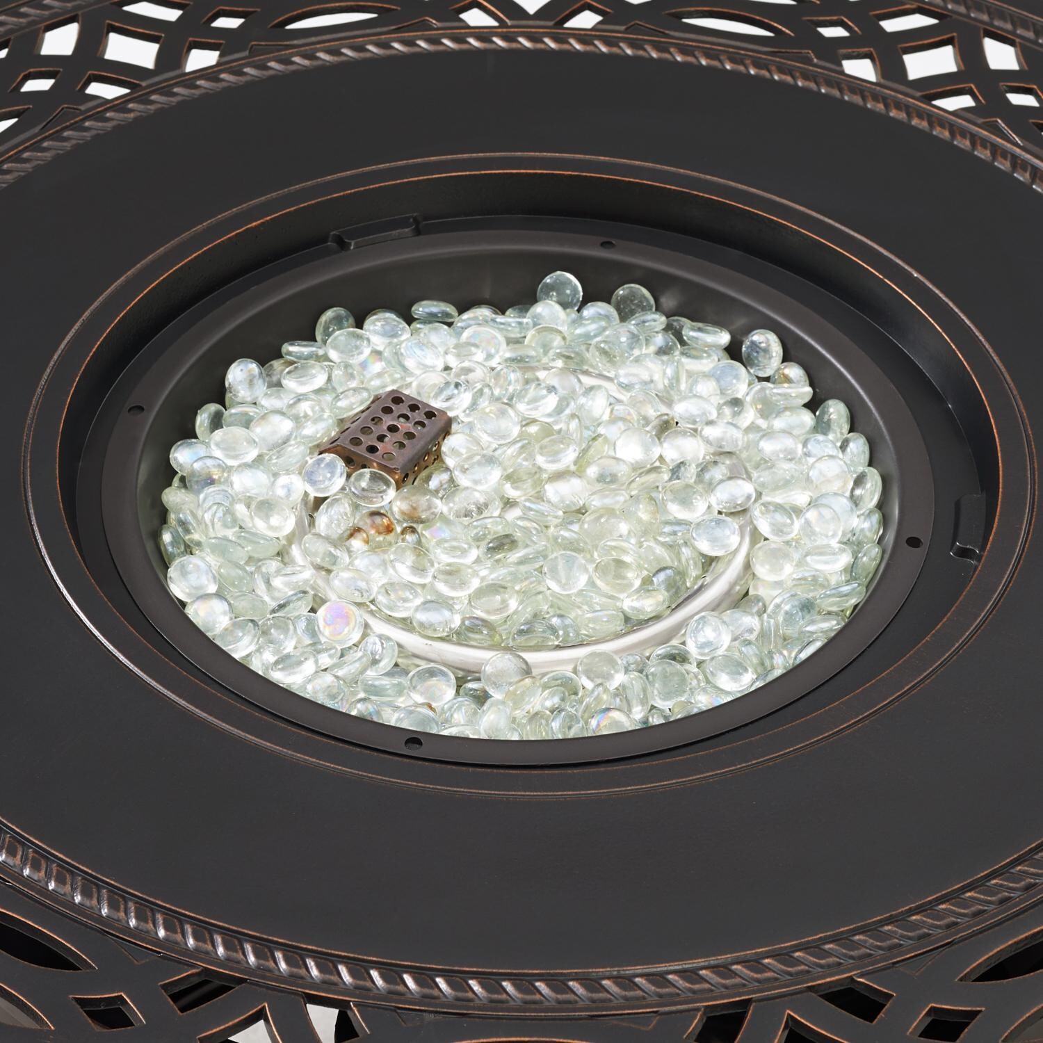 Ultimate Patio 63692 La flore 34-Inch Round Aluminum Propane Gas Fire Pit - Burner thumbnail