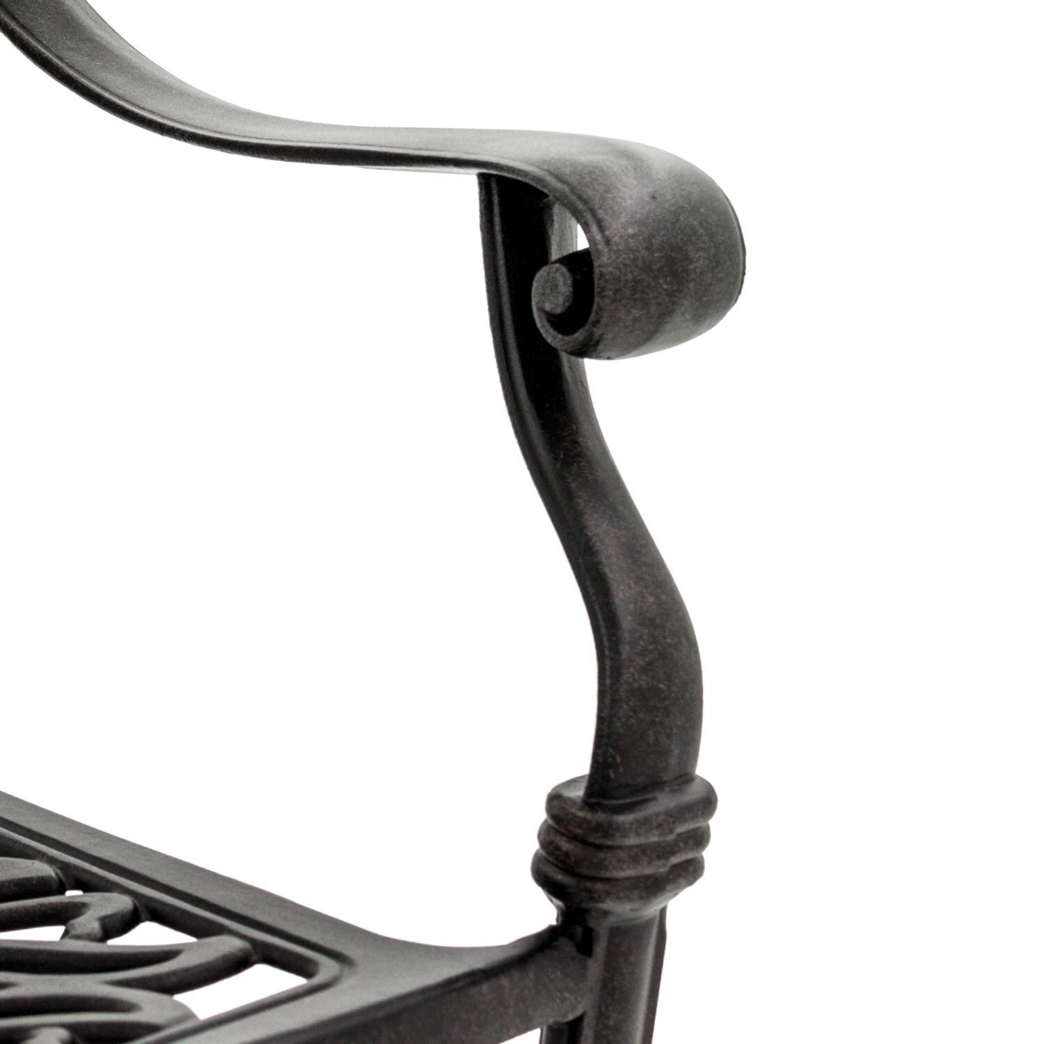 Rosedown Cast Aluminum Patio Swivel Rocker Dining Chair - Arm Detail thumbnail