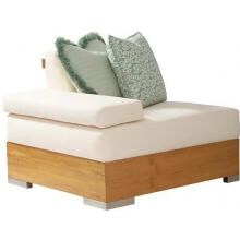 Tres Chic Teak Patio Left Arm Facing Sectional Chair W/ Sunbrella Fabric By Tommy Bahama