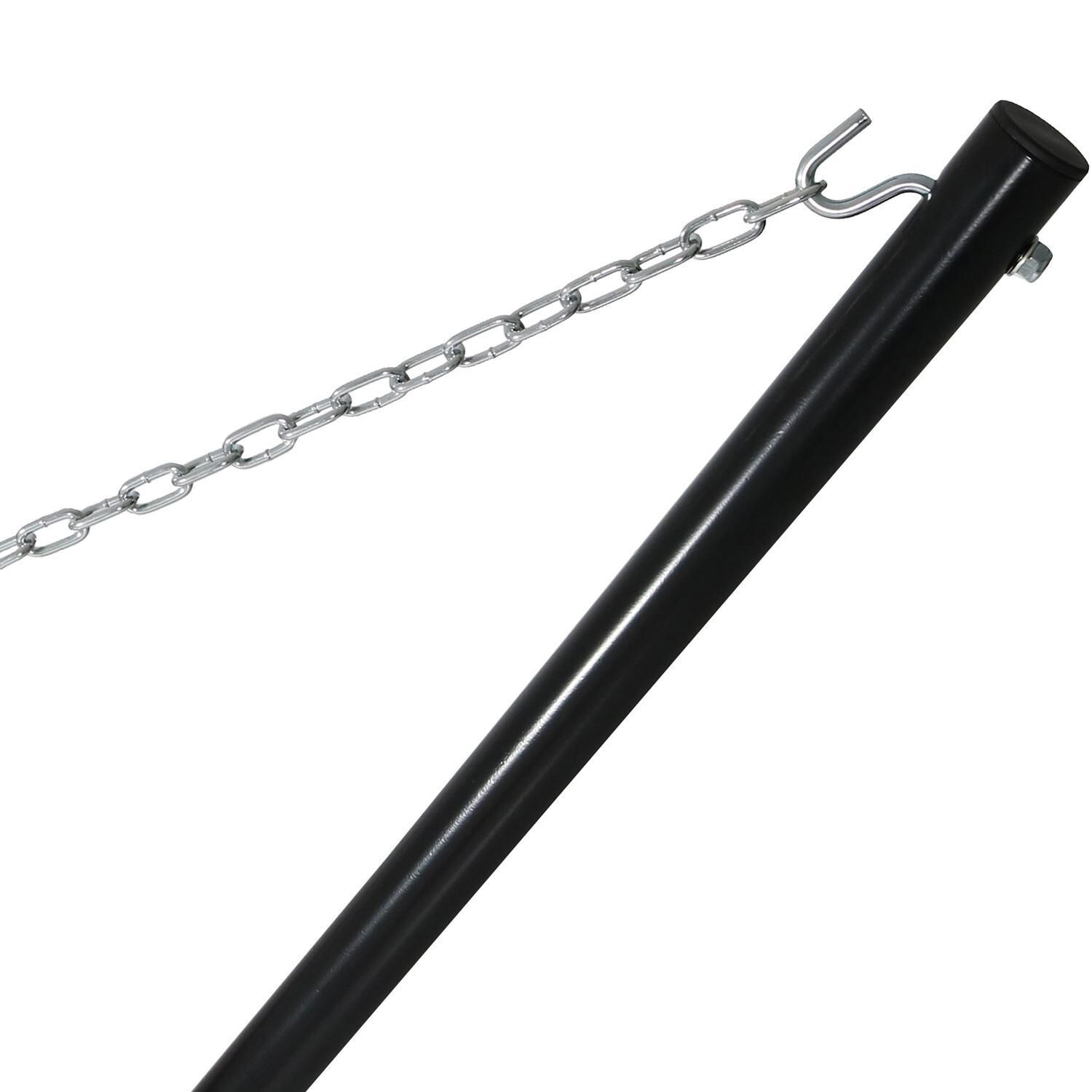 Ultimate Patio XXL Thick Cord Handwoven Family-Sized Mayan Hammock w/ 15-Foot Stand - Blue - Hook Detail thumbnail