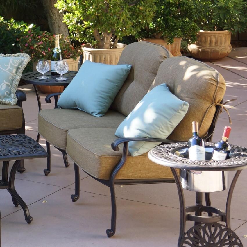 Darlee Elisabeth Patio Deep Seating Loveseat - Antique Bronze - In Use - Lifestyle thumbnail