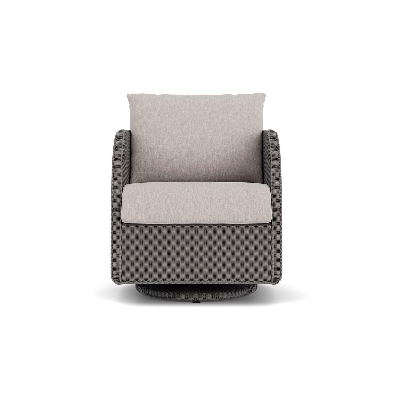 Lloyd Flanders Essence Swivel Glider Lounge Chair W/Remy Cloud Fabric - Pewter Finish thumbnail