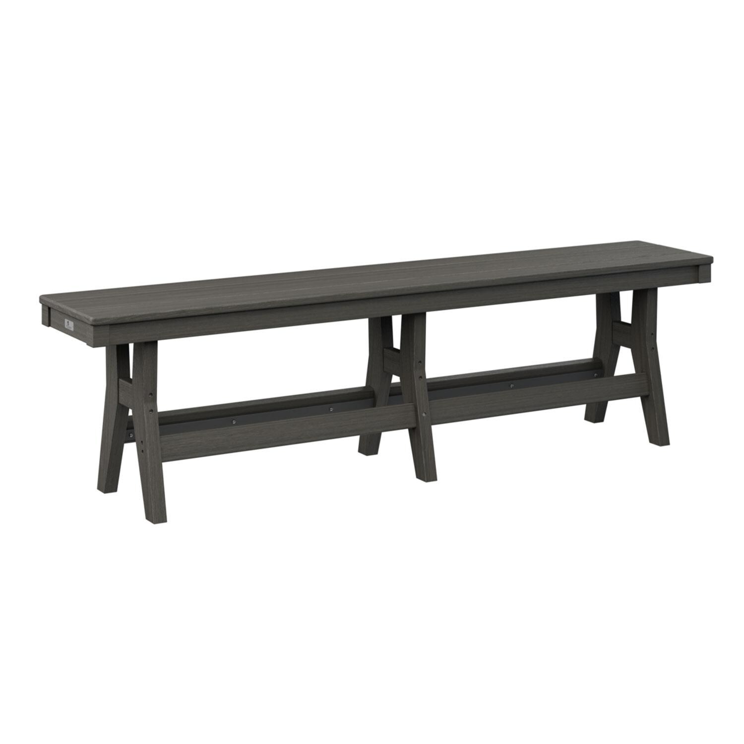 Harbor Recycled Plastic 66-in Dining Bench in Coastal Grey by Berlin Gardens - White Background thumbnail