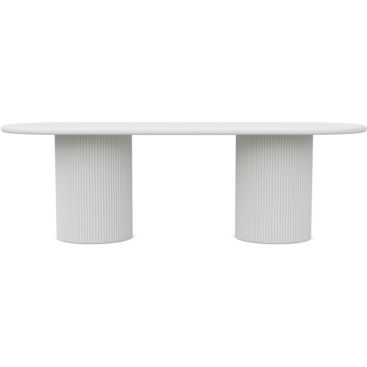 Azzurro Living Kamari 96 Inch White Aluminum Dining Table - Front - White Background thumbnail