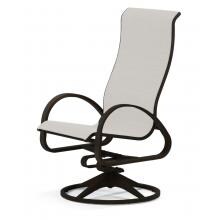 Aruba II Supreme Aluminum Patio Swivel Rocker Dining Chair With Sling Seating - Textured Black/Titanium