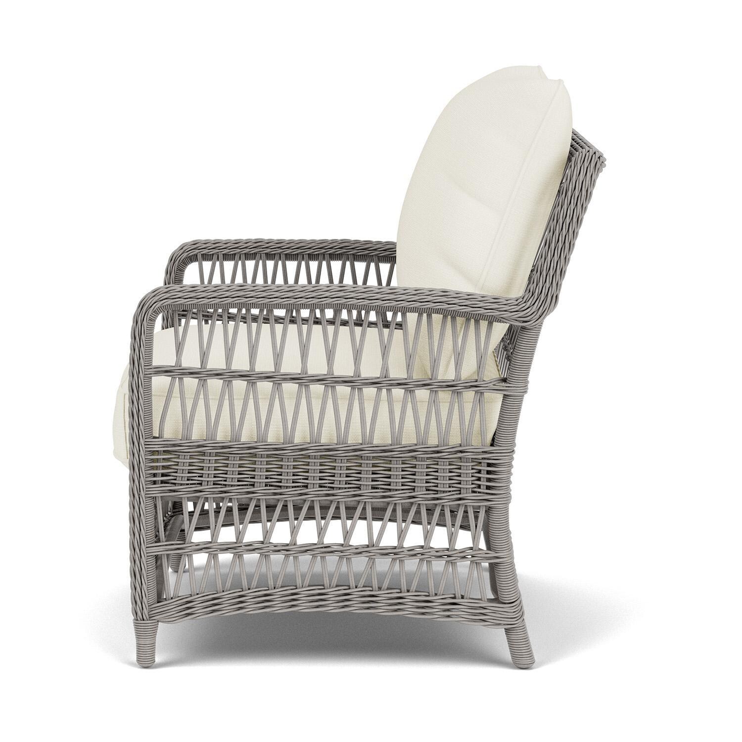 Lloyd Flanders Mackinac Lounge Chair in Putty Finish with Sailcloth Salt Fabric - Left Side thumbnail