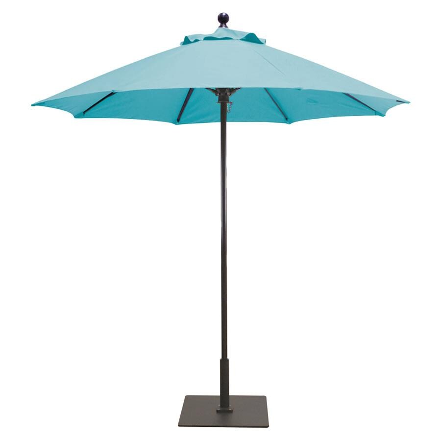 Galtech 7.5 Ft. Octagonal Aluminum Patio Umbrella w/ Manual Lift - Antique Bronze Frame w/ Air Blue Sunbrella Fabric (Umbrella Base Not Included) - White Background thumbnail