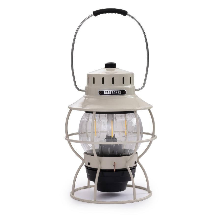 Barebones Living LIV-180 Railroad Lantern - Vintage White - Flame Off Front thumbnail