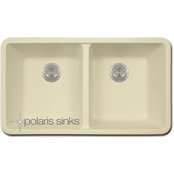 Polaris 32 X 18 Double Bowl Granite Undermount Sink Beige BBQGuys