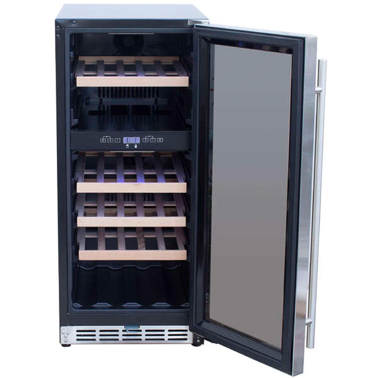 Summerset 15-Inch Outdoor Rated Dual Zone Wine Cooler - SSRFR-15WD - Open thumbnail