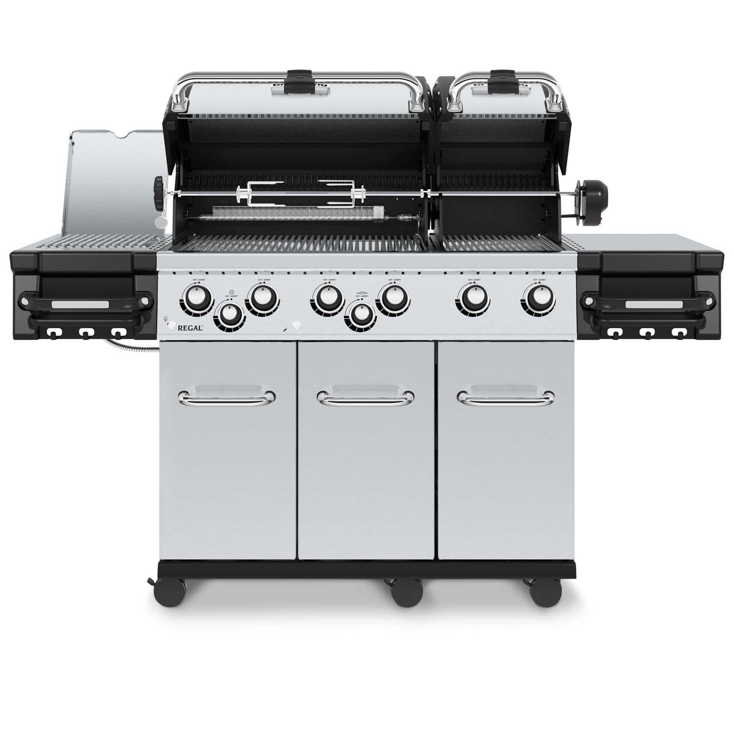 Broil King 957944 Regal S 690 PRO IR 38-Inch Propane Grill - Hood Open - White Background thumbnail