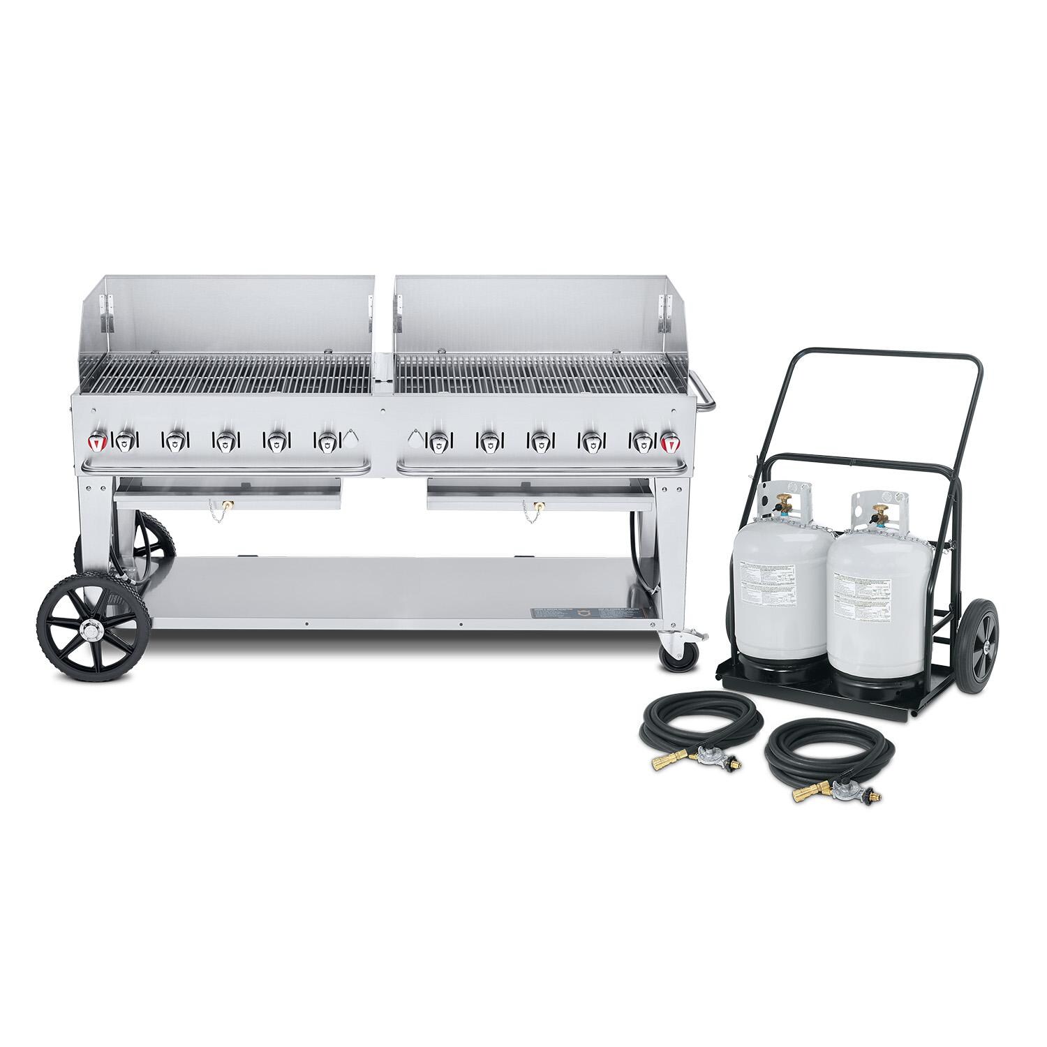 Crown Verity 72-Inch Mobile Grill & Propane Cart Windguard Package- CV-MCC-72WGP