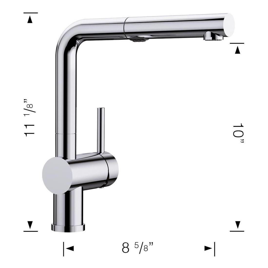 Blanco 526374 Linus Pull-Down - Coal Black - Dimensional thumbnail