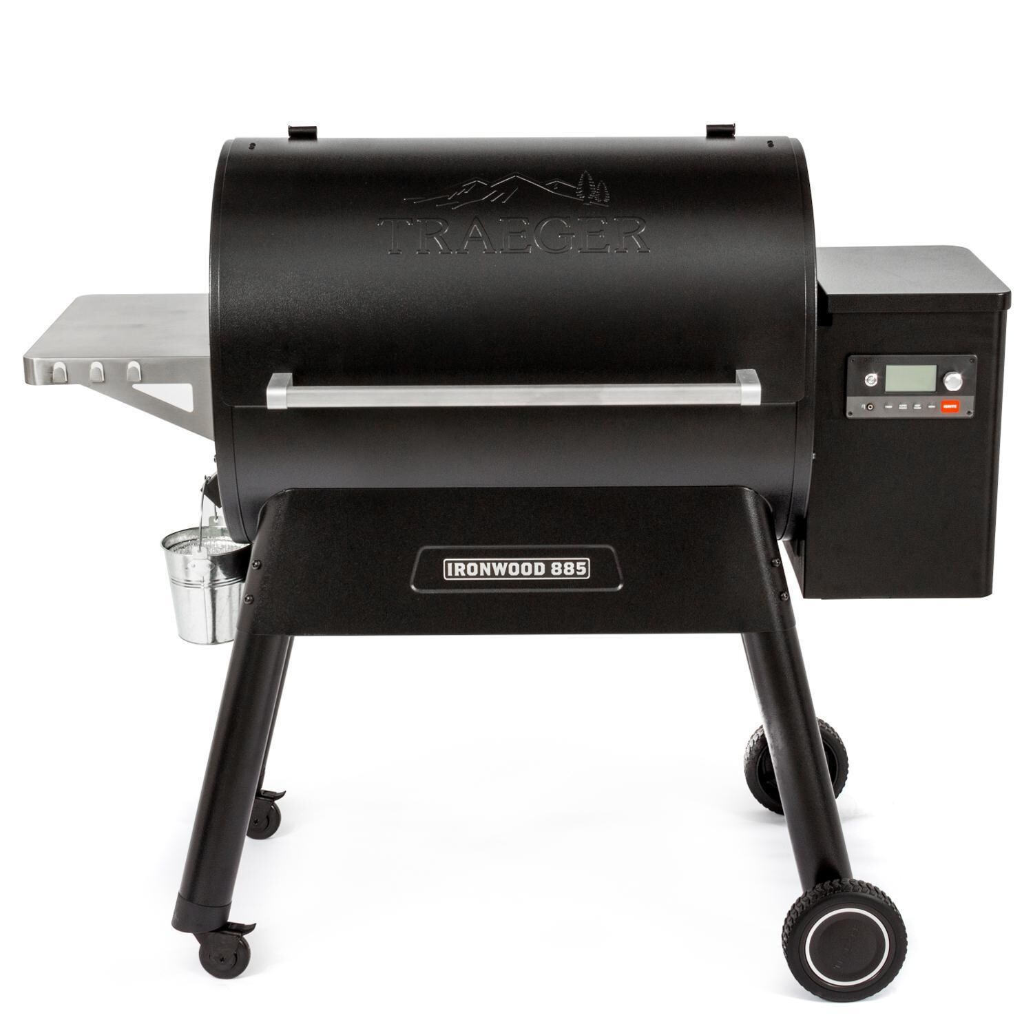 Traeger Ironwood 885 Wi-Fi Controlled Wood Pellet Grill W/ WiFIRE & Pellet Sensor - TFB89BLF