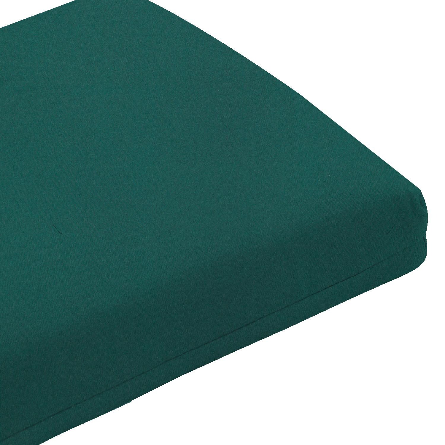 Sunbrella Canvas Forest Green Large Outdoor Replacement Bench Cushion W/ Knife Edge By UltimatePatio.com - Corner Detail thumbnail