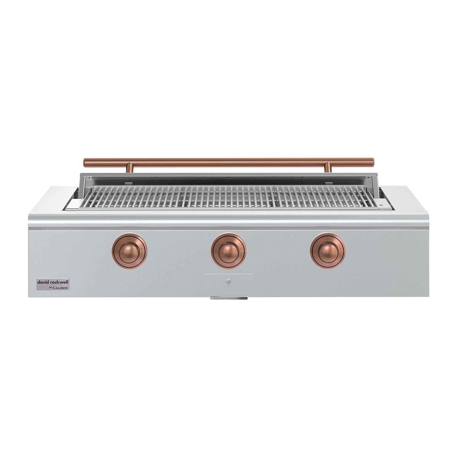 Caliber CRG-48BN00-A-H03 48-in Natural Gas Built-In Rockwell Grill - Copper Hardware - White Background thumbnail