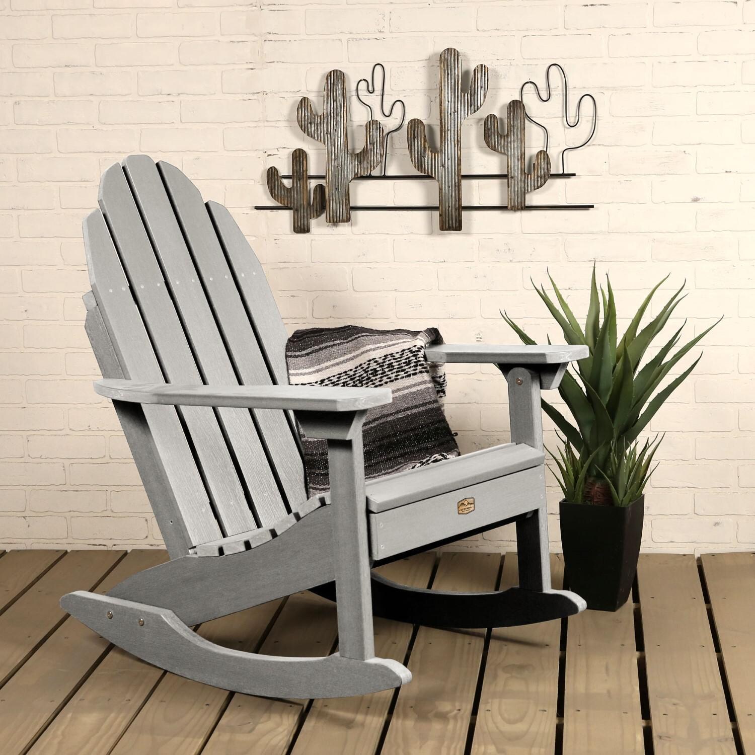 Charmville Recycled Plastic Adirondack Rocking Chair in Harbor Gray by Lakeview Outdoor Designs