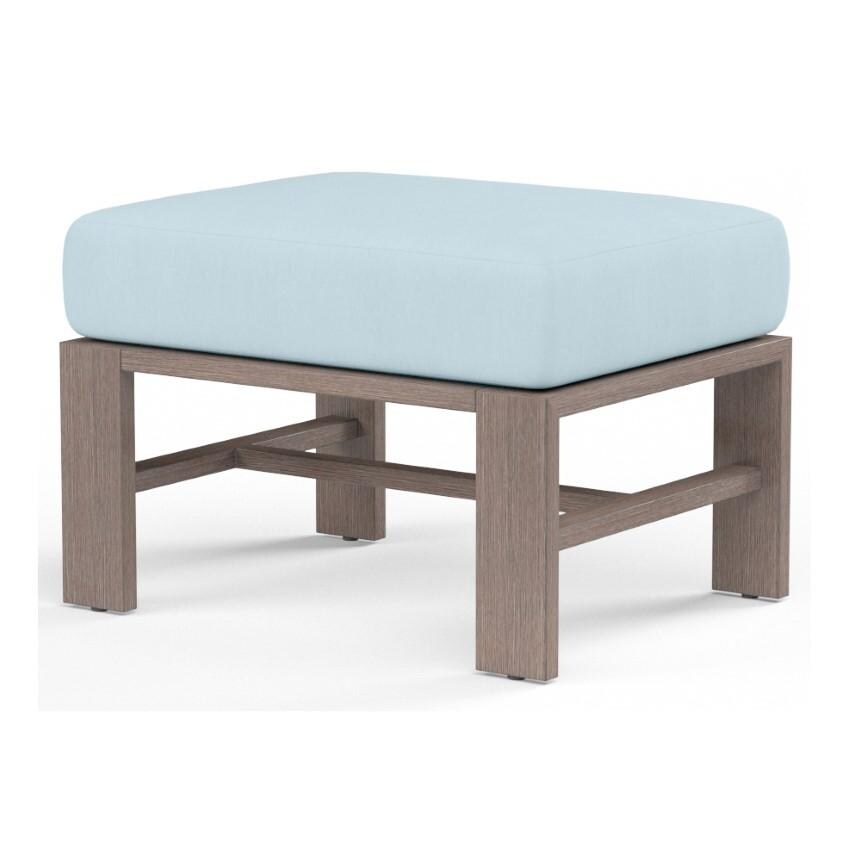 Laguna Aluminum Ottoman in Driftwood/Canvas Skyline by Sunset West