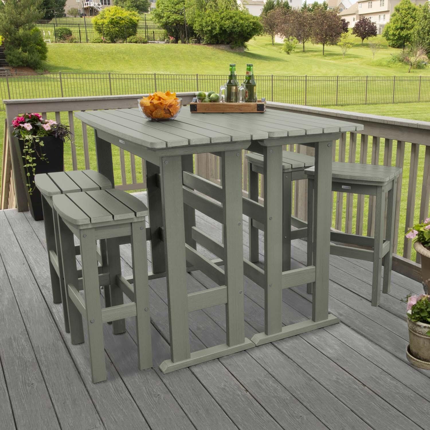 Hart Lane 6 Pc Recycled Plastic Bar Height Dining Set in Eucalyptus by Lakeview Outdoor Designs
