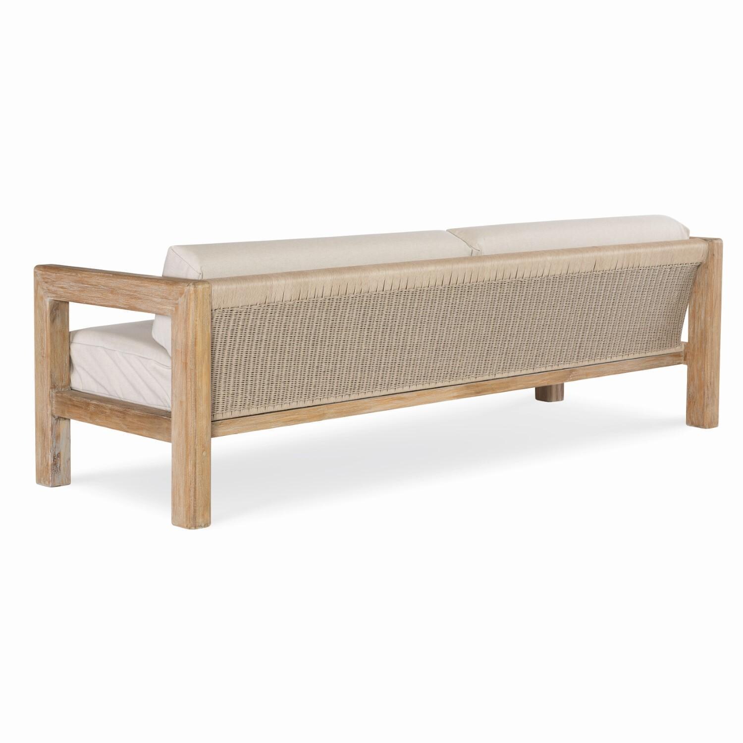 Sedona 3 Person Teak Sofa in Canvas Canvas by Sunset West - Rear - White Background thumbnail