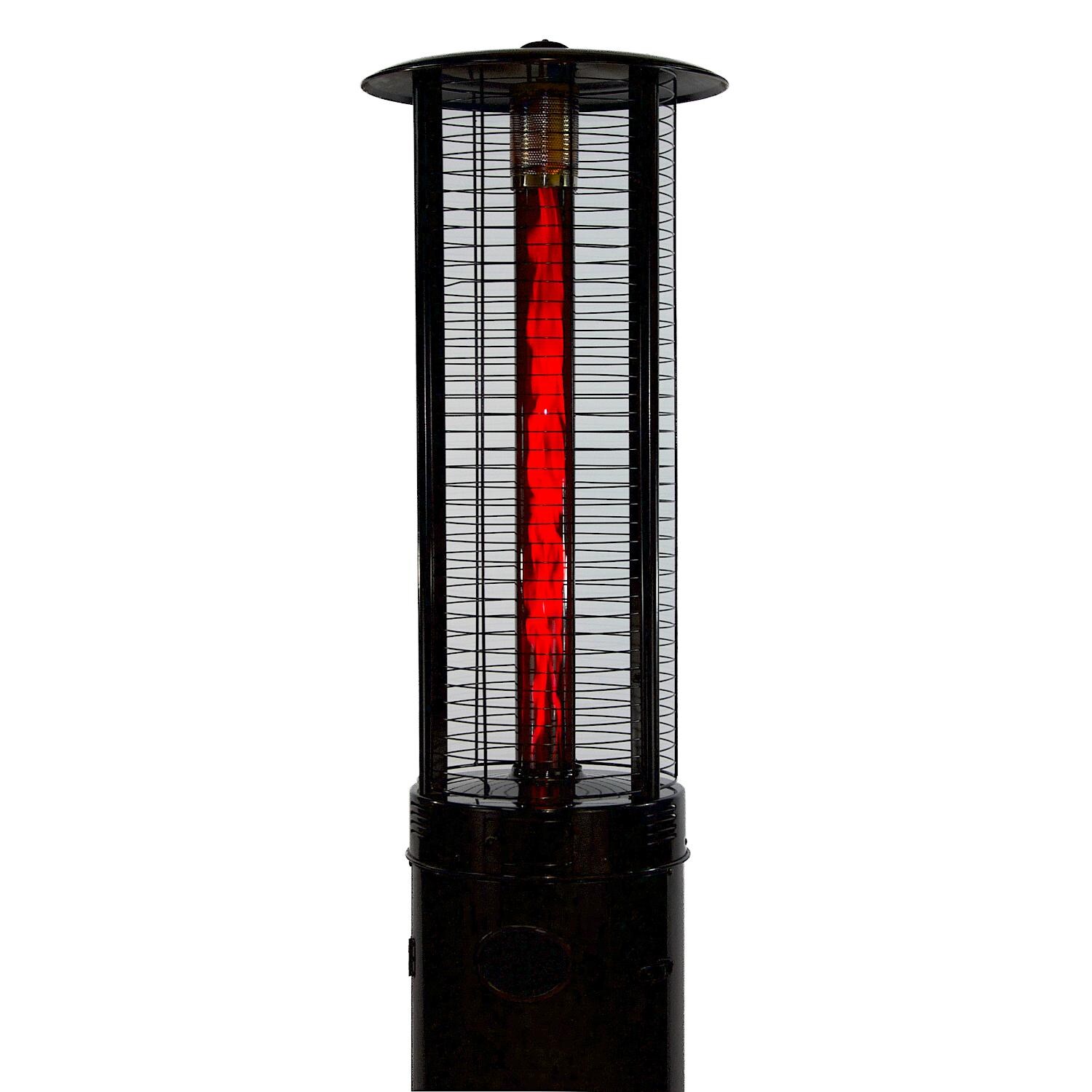 RADtec EF-Ruby 80-Inch Ellipse Flame Patio Heater - Black with Ruby Glass - Top View thumbnail