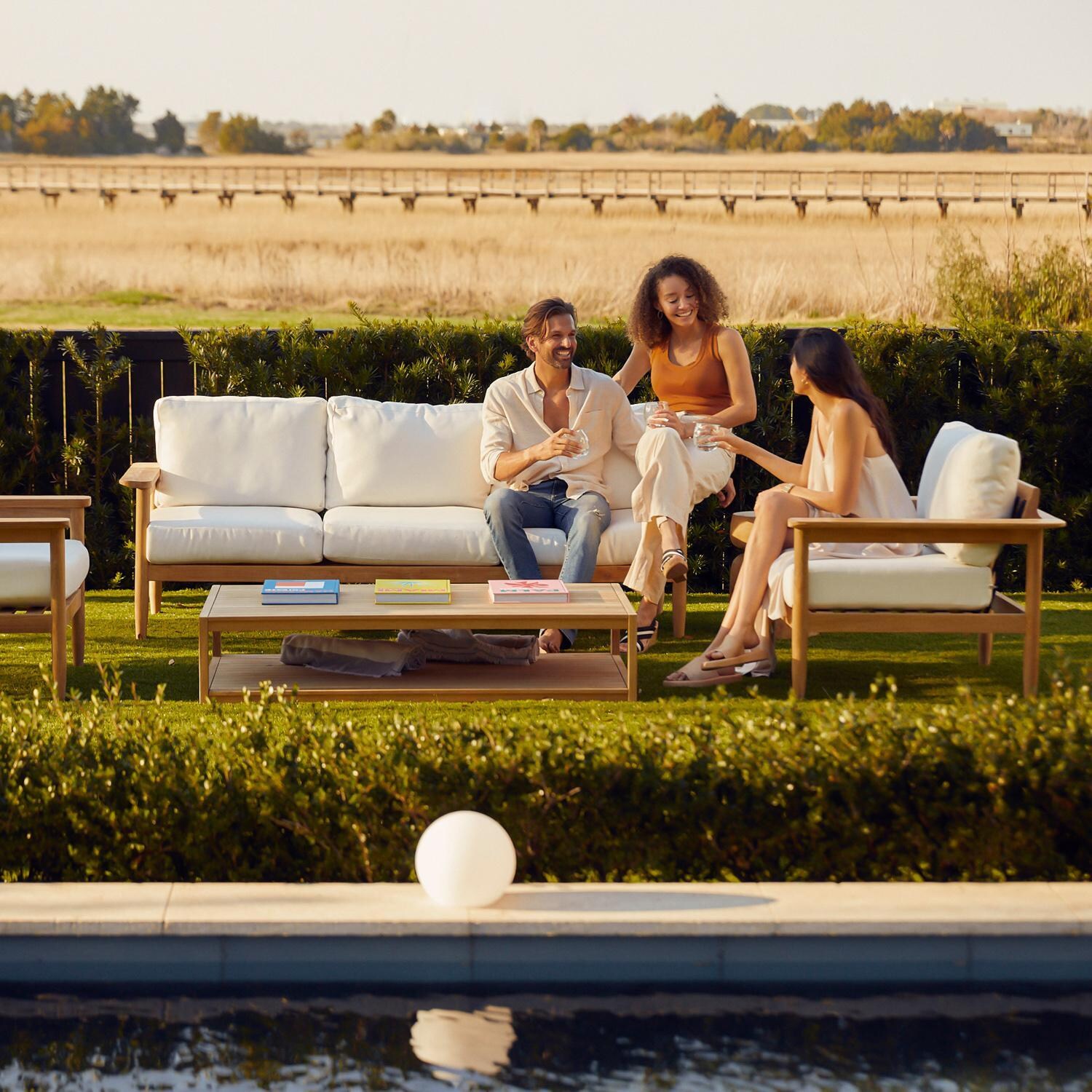 Teak + Table Ibiza Club Chair in Granite - Poolside - Lifestyle thumbnail