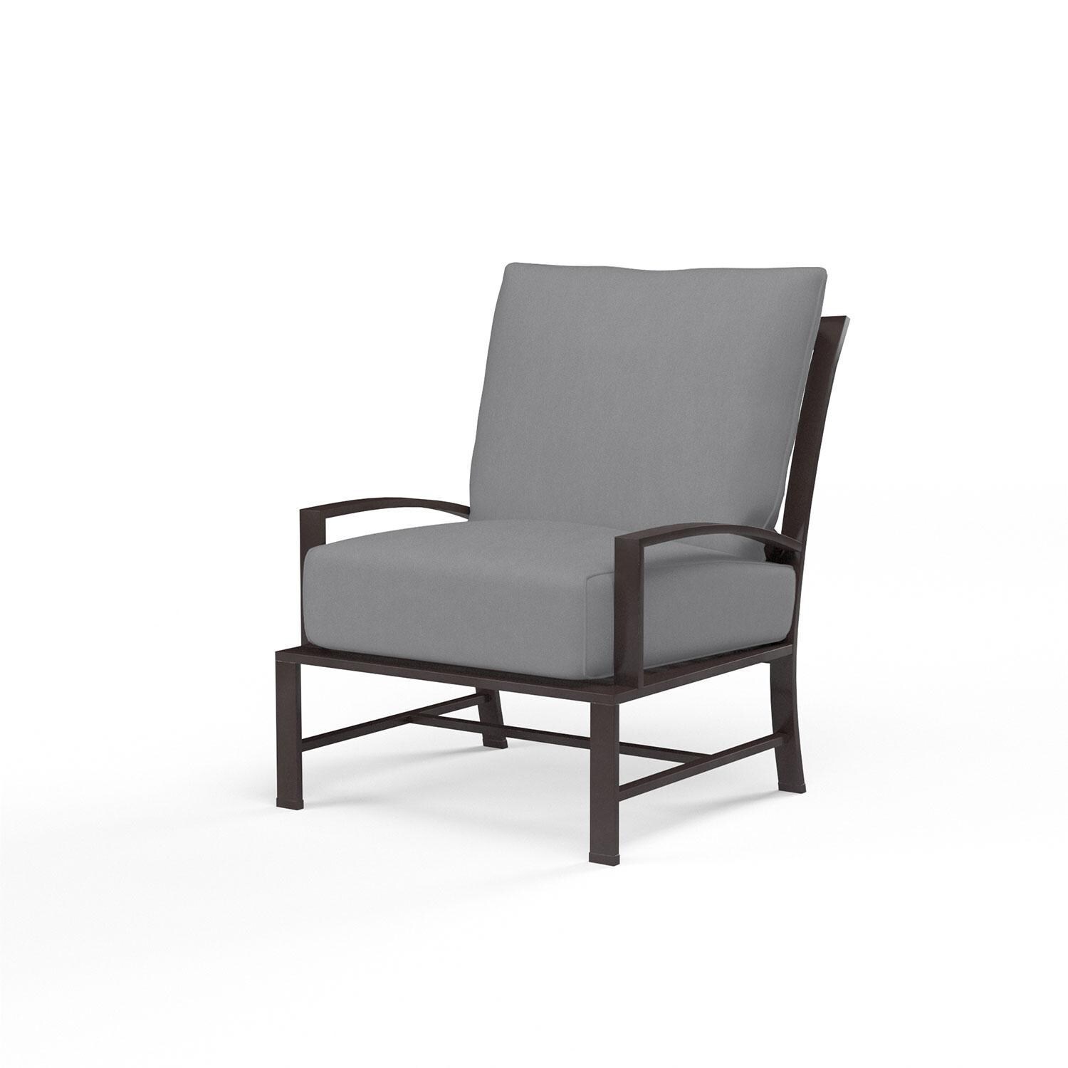 La Jolla Aluminum Patio Club Chair in Canvas Granite w/ Self Welt By Sunset West - Display - White Background thumbnail