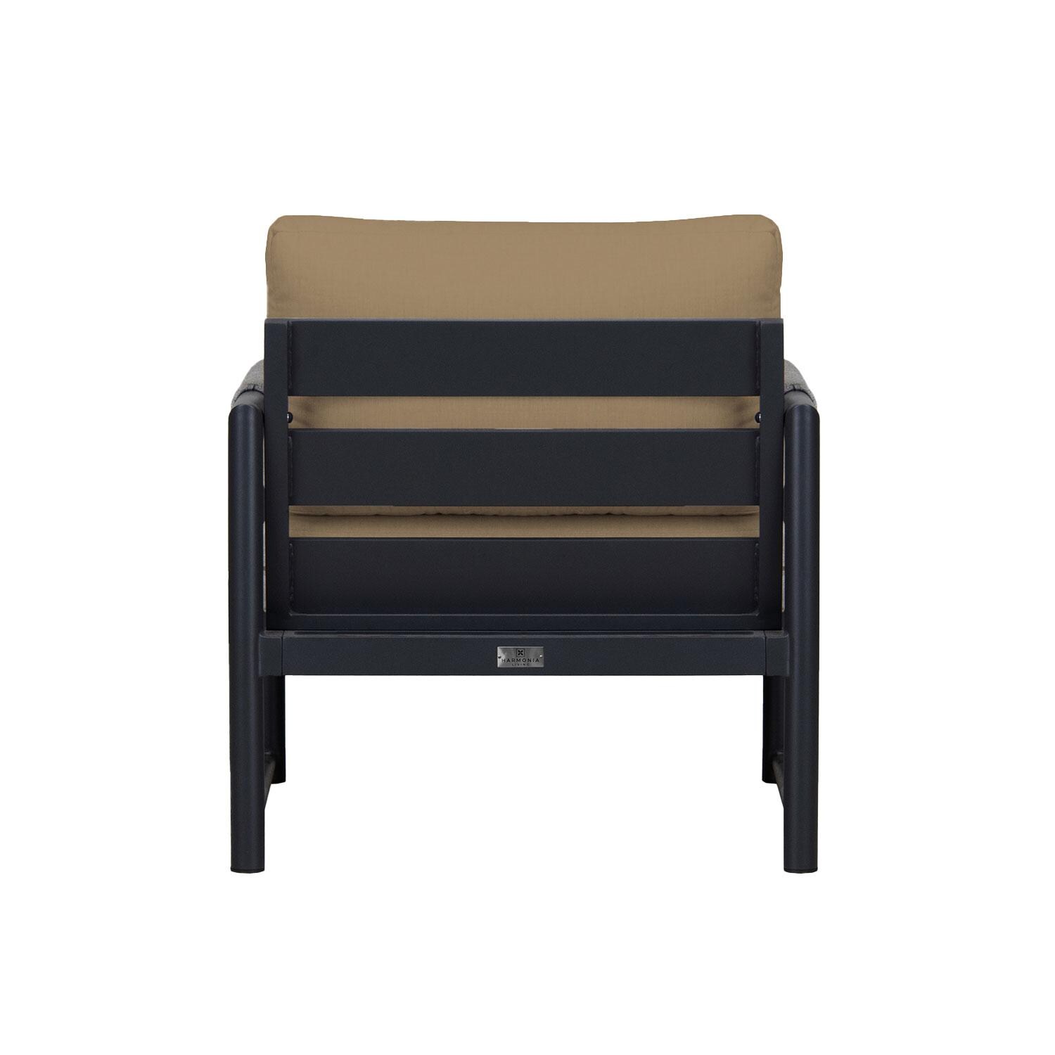 Lakeview AVEBAY-BK-CO-CC-HB Avenue Bay Black/Carbon Club Chair - Heather Beige - Rear View - White Background thumbnail