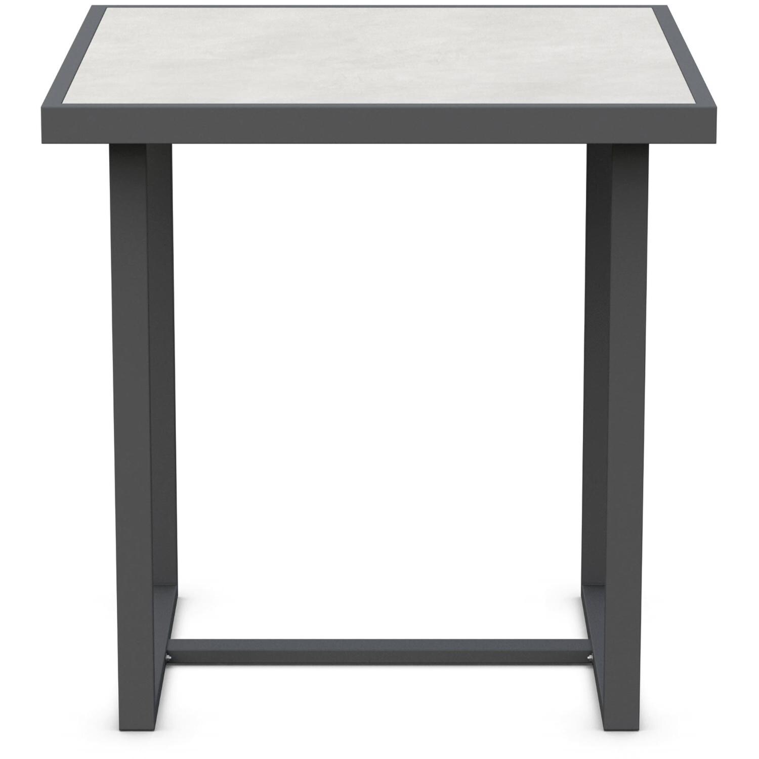 Azzurro Living Pavia 35 Inch Charcoal Aluminum Counter Table W/ Helena Dekton Top - Front - White Background thumbnail