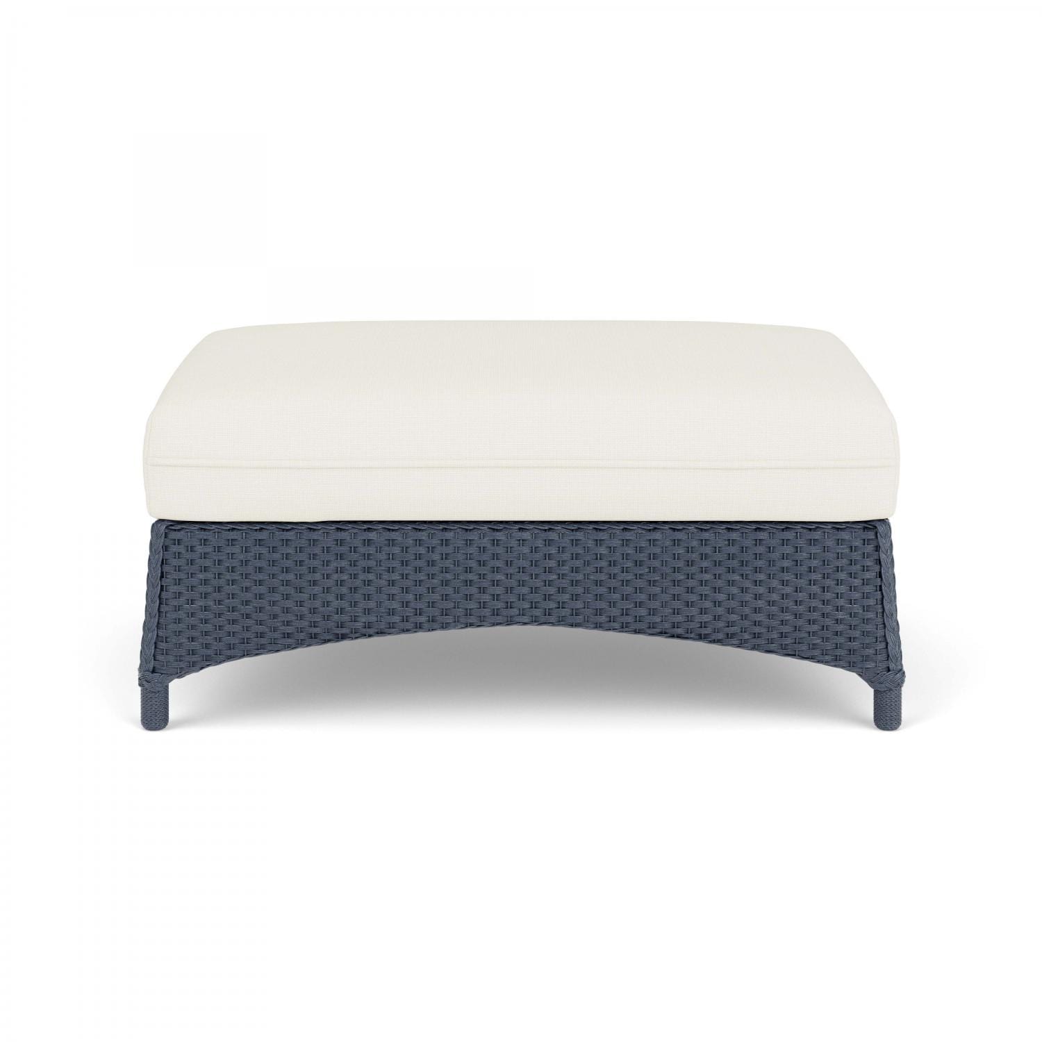 Mandalay Lloyd Loom Large Ottoman in Denim Blue/Sailcloth Salt by Lloyd Flanders