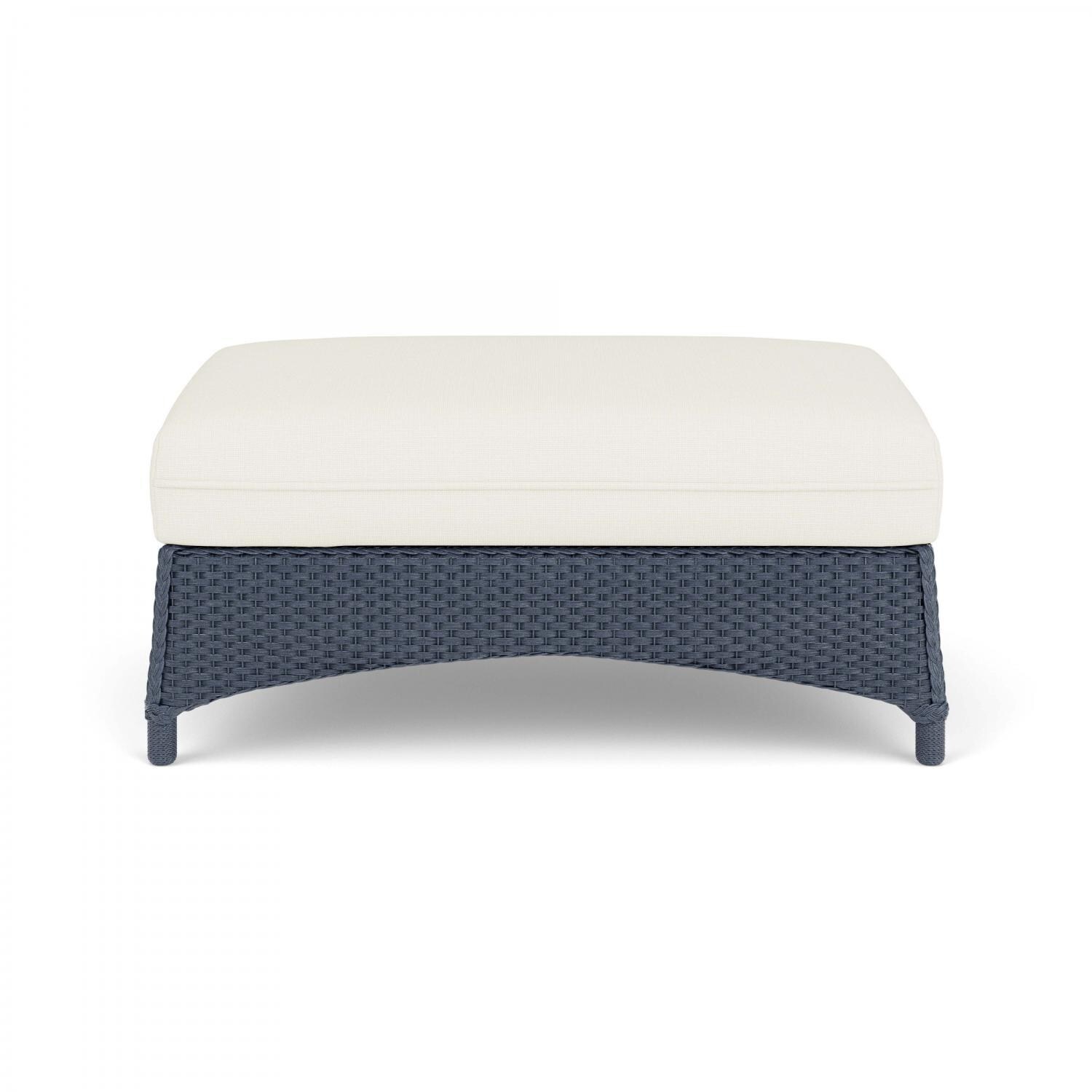 Mandalay Lloyd Loom Large Ottoman in Denim Blue/Sailcloth Salt by Lloyd Flanders