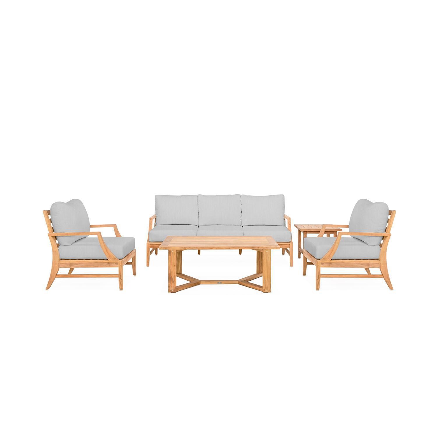 Teak + Table Charleston 5 Piece Lounge Set in Granite - White Background thumbnail